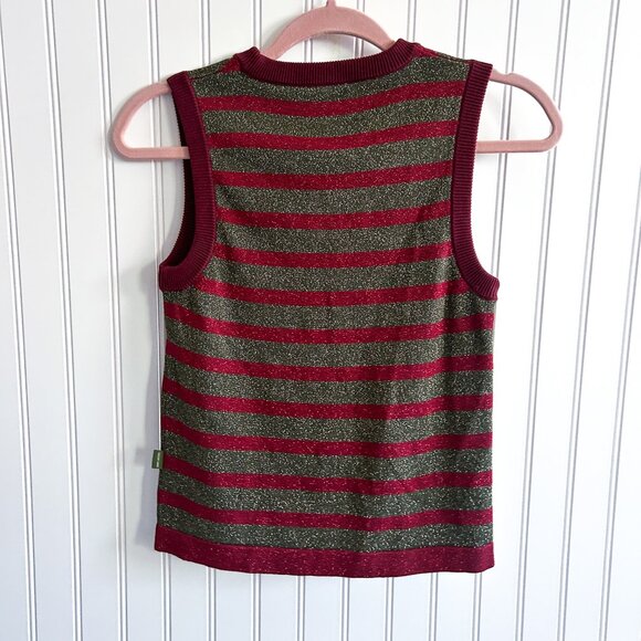 Heaven Marc Jacobs Stripey Star Vest Sleeveless Metallic Stripe Top - Picture 5 of 6